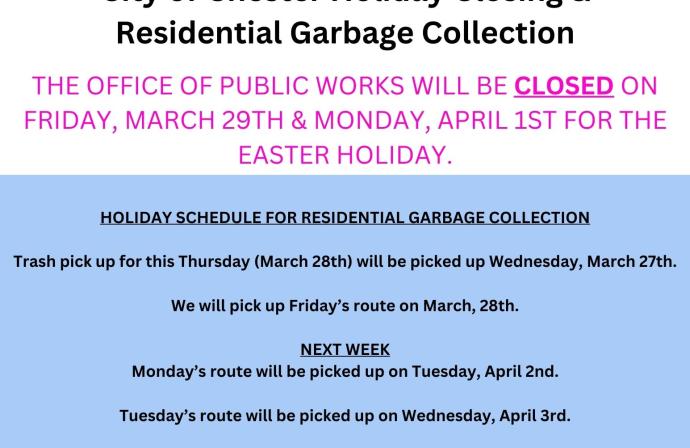 Closing Notice - Easter
